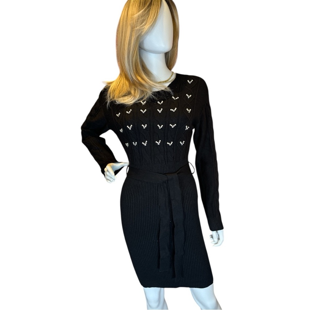 Rosie Harlow NWT Elegant Black Knit Dress - Picture 3 of 6